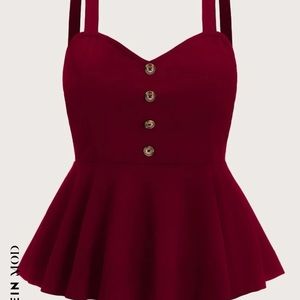 Shein curve peplum tank top